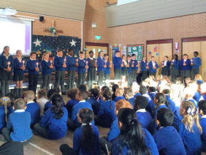 Children with their lit christingles