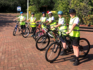 Year 6 pupils on their Bikeability training