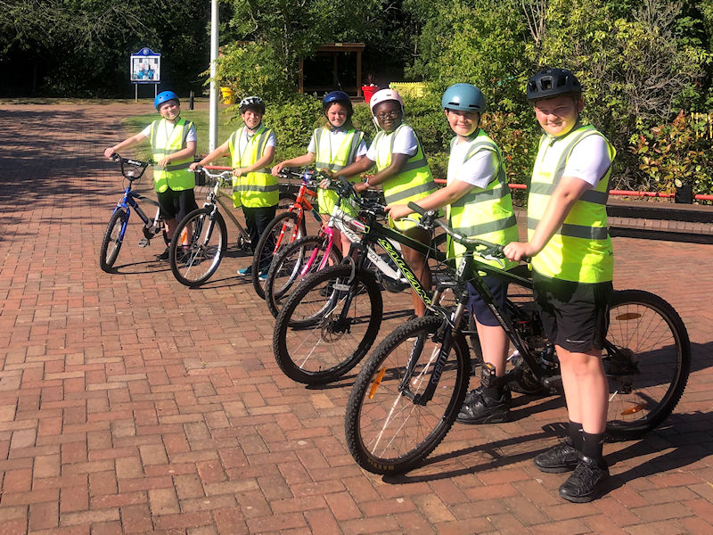 Year 6 pupils on their Bikeability training